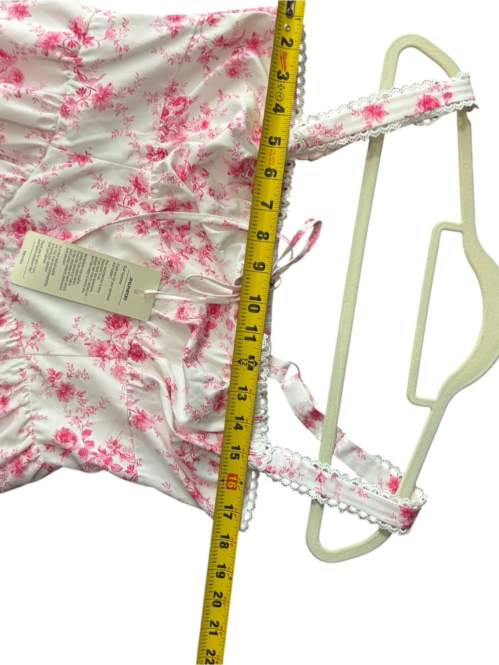 Floral Pink Midi Sundress with Tie Front - - Picture 8 of 16